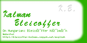 kalman bleicoffer business card